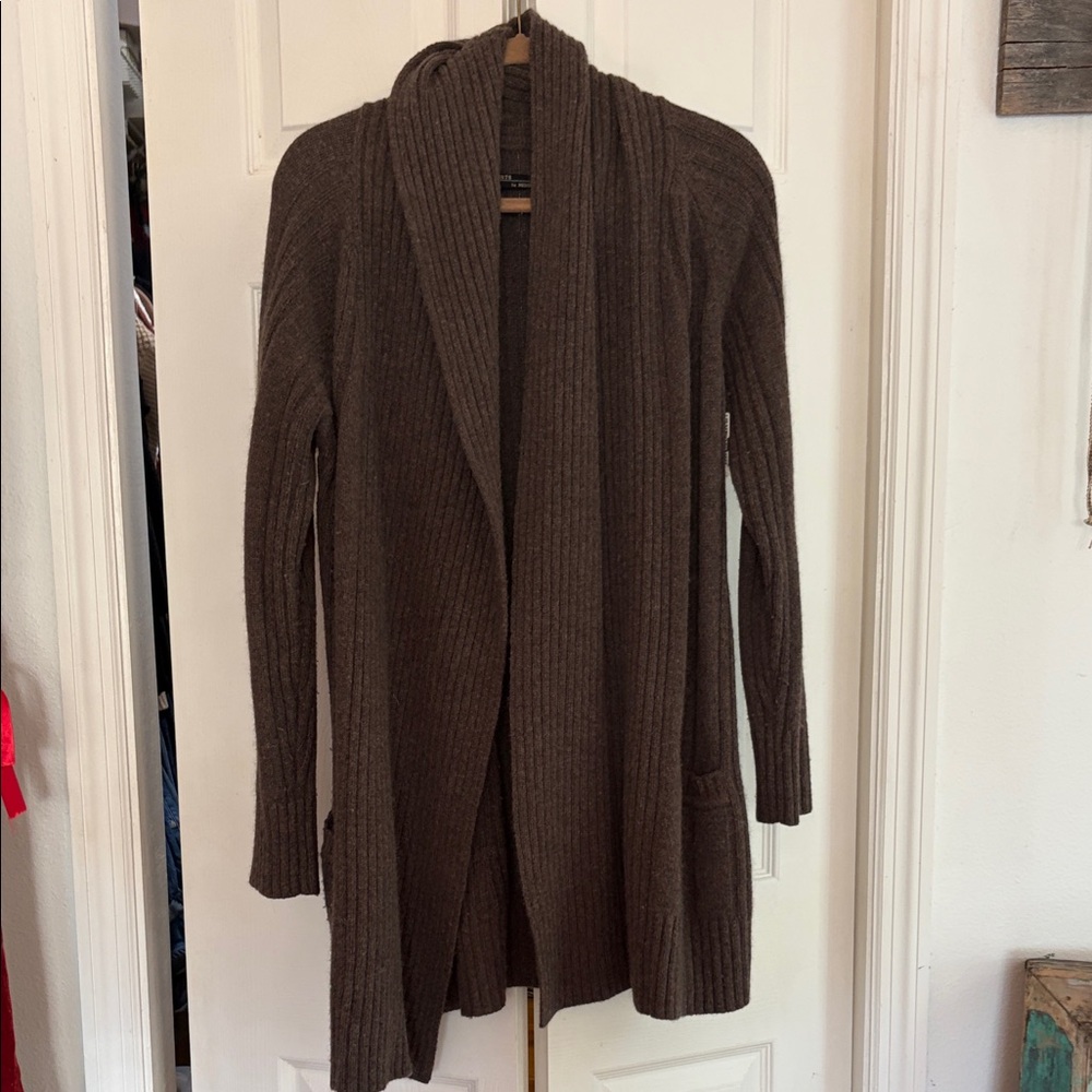 All Saints Chocolate Brown Ribbed Cardigan